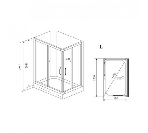 Душевая кабина Timo Premium ILMA ILMA102L, 120x80x222