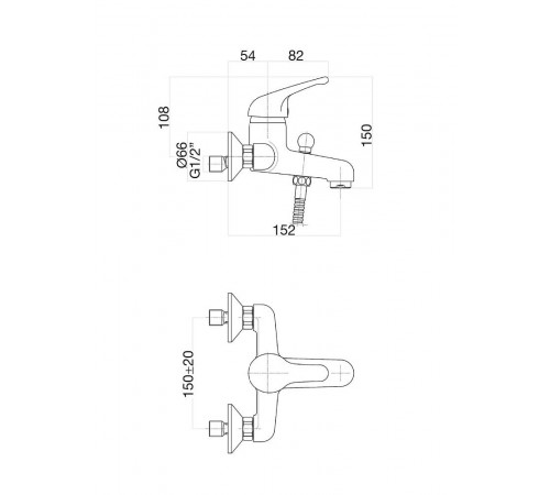 Смеситель для ванны Fiore KING 39CR1010, хром