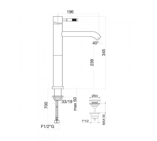 Смеситель для раковины Fiore XENON 44CR5288, хром