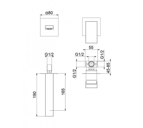 Смеситель для раковины Fiore KUBE 100CR7597, хром