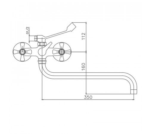 Смеситель для ванны Cron CN2642-3, хром