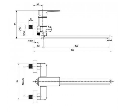 Смеситель для ванны WesnaArt NARCIS NAR06-320BL-25221, черный