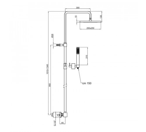 Душевая система с термостатом Webert Azeta New AA980507015PVC, хром