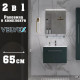 Тумба с раковиной подвесная Velvex Posse tp.POS.OSK.65.1Y верде, 65 см