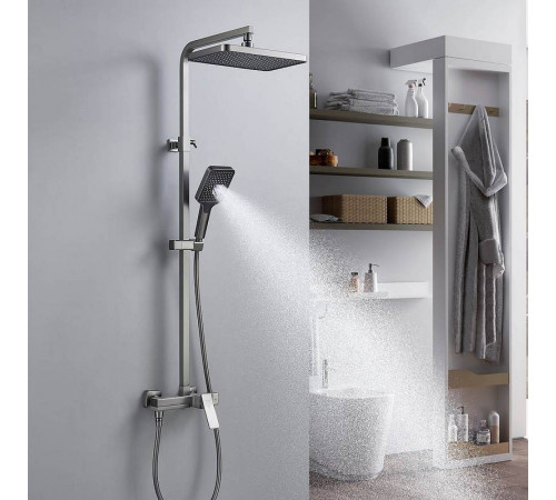 Душевая система Shevanik S4636T, оружейная сталь