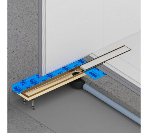 Душевой лоток (двухсторонняя решетка) TIMO Drain System DS230207/17, матовое золото