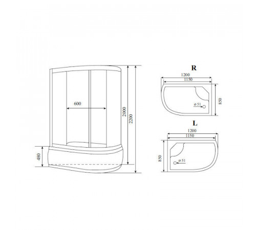 Душевая кабина Timo Standart T-1120PL, 120x85x220