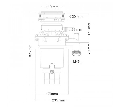 Измельчитель пищевых отходов Fmark FCD-703