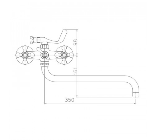 Смеситель для ванны Haiba HB2719, хром