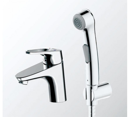 Смеситель для раковины с гигиеническим душем Bravat Drop-D F148162C-1, хром