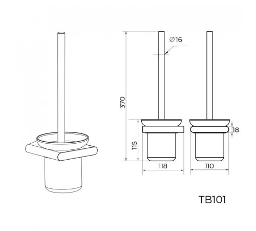 Ершик для унитаза Knotlor TB101C, хром