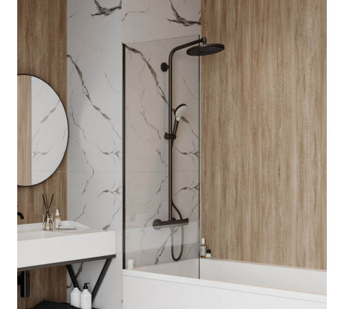 Шторка на ванну 60x140 Maretti Project Black PB41F6014099, черный профиль