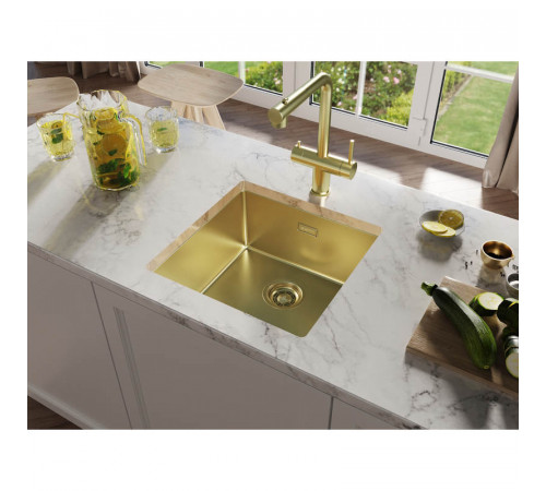 Кухонная мойка Grandex Aqua Optima 5011351, золото