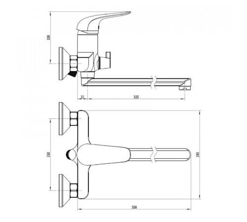 Смеситель для ванны ESKO CT31, хром