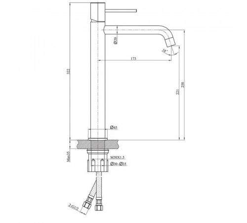 Смеситель для раковины Raiber RPB-002, черный