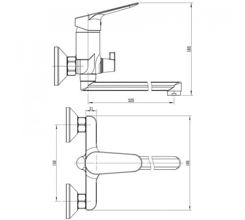 Смеситель для ванны ESKO KZ31, хром