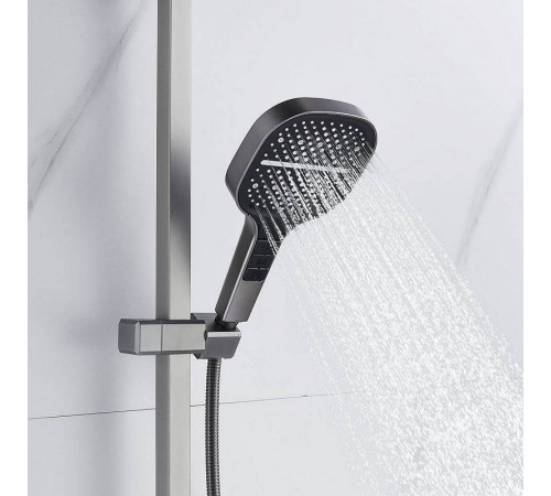 Душевая система Rose R1056T, оружейная сталь