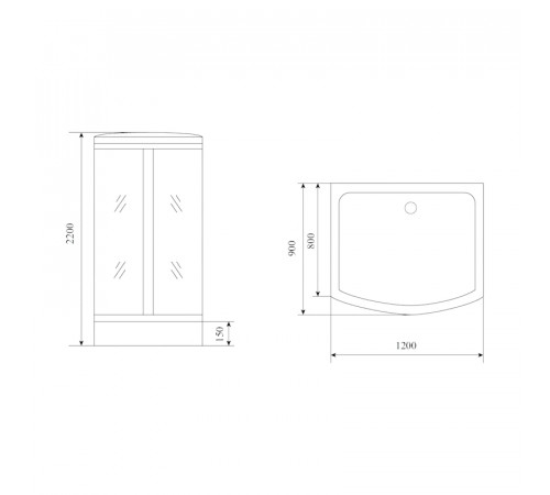 Душевая кабина Timo Standart T-1115, 120x90x220