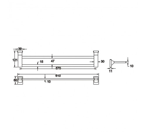 Полотенцедержатель Rose RG1627, хром