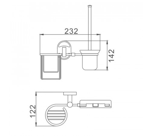 Ершик с держателем освежителя D-Lin D272700, хром