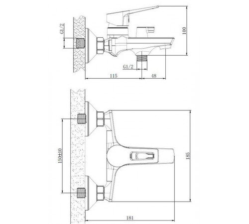 Смеситель для ванны ESKO Rabat RA 54 w/a