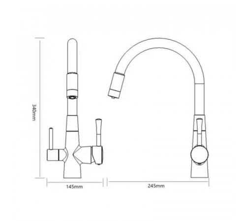Смеситель для кухни с подключением к фильтру Savol S-L1806H-04, черный