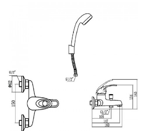 Смеситель для ванны Fmark FM3203, хром