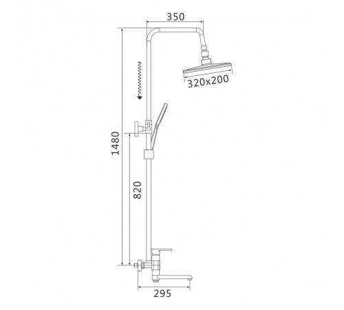 Душевая система Rose R2136F, белый/хром