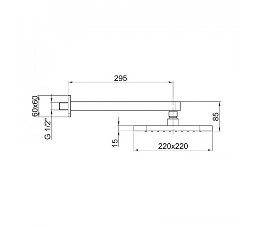 Верхний душ Webert AC0843015METAL, хром