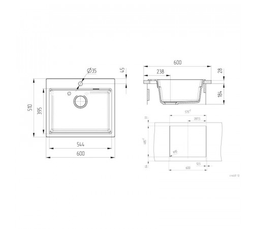 Кухонная мойка Grandex Aqua Comfort 500501, белый