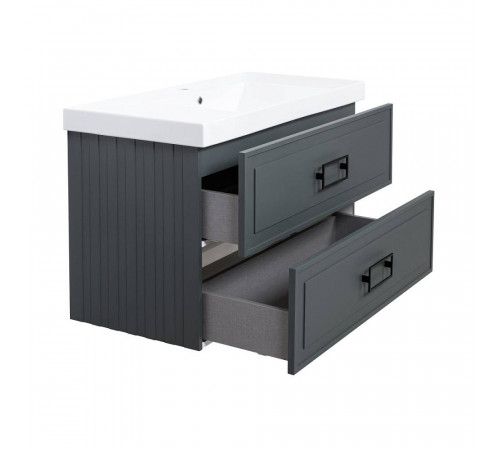 Тумба под раковину подвесная La Fenice Cubo TWIN FNC-01-CUB-G-100-2, серо-зеленая