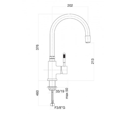 Смеситель для кухни Fiore XENON 44NN5480, черный