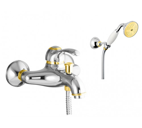 Смеситель для ванны Webert Aurora AU850101017, хром/золото