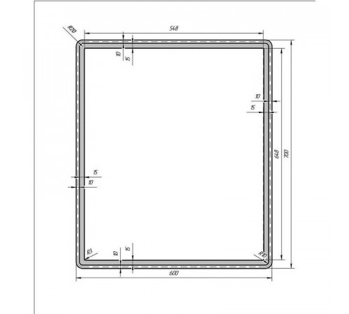 Зеркало Dreja Tiny 60 см с подсветкой, белый