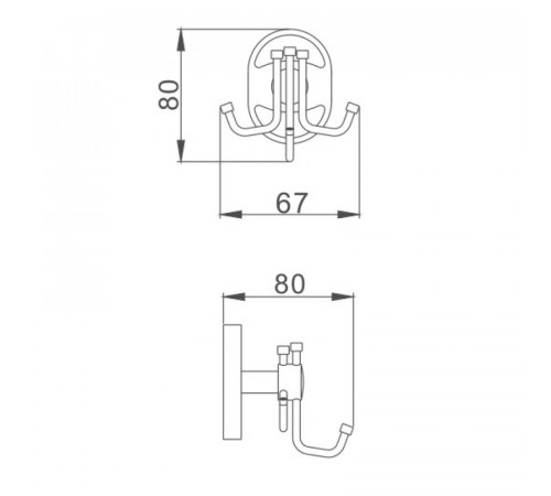 Крючок для ванной комнаты Haiba HB1905-3, хром