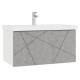 Тумба с раковиной подвесная VIGO Geometry 035 бетон, 80 см
