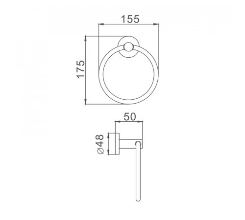 Полотенцедержатель Haiba HB8704, черный