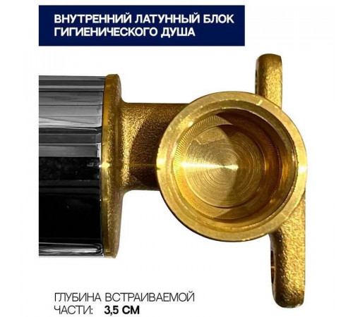 Гигиенический душ со смесителем встраиваемый FILARETE Fing FL101NK, никель