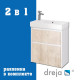 Тумба с раковиной подвесная Dreja Slim 65 см, белый/дуб кантри