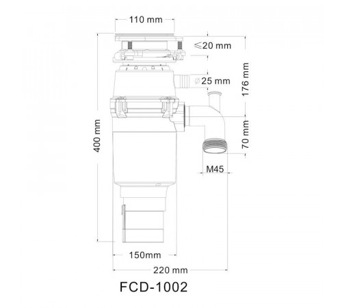 Измельчитель пищевых отходов Fmark FCD-1002E