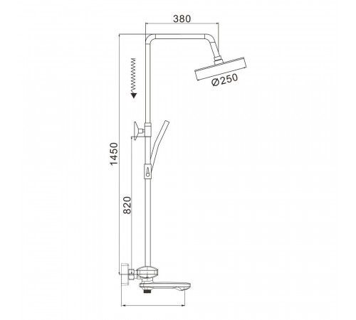 Душевая система Rose R3936C, белый