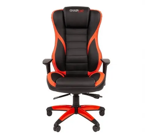 Игровое кресло CHAIRJET GAME 22 с регулируемыми подлокотниками и синхромеханизмом, экокожа, черный/красный