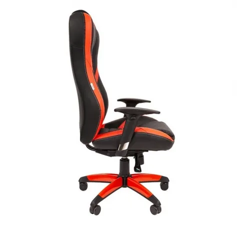 Игровое кресло CHAIRJET GAME 22 с регулируемыми подлокотниками и синхромеханизмом, экокожа, черный/красный