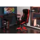 Игровое кресло CHAIRJET GAME 22 с регулируемыми подлокотниками и синхромеханизмом, экокожа, черный/красный