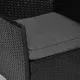 Обеденная группа "Тайпу" искусственный ротанг. 4 персоны. размер 1000*1000*750 мм. Цвет черный