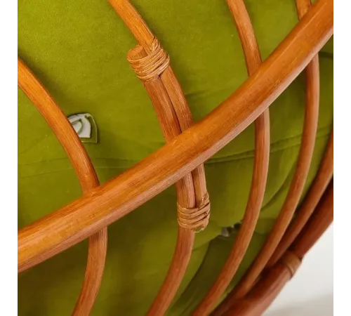 Кресло PAPASAN с подушкой,ткань флок олива/сognac