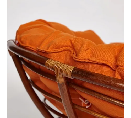 Кресло PAPASAN с подушкой, ткань оранжевый/рecan