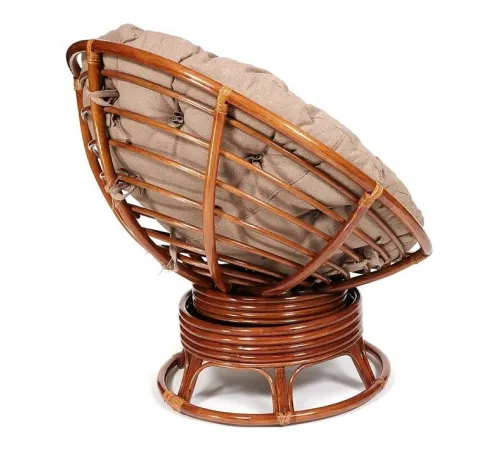 Кресло PAPASAN с подушкой, ткань экошерсть коричневый/рecan