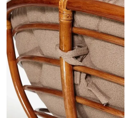 Кресло PAPASAN с подушкой, ткань экошерсть коричневый/рecan