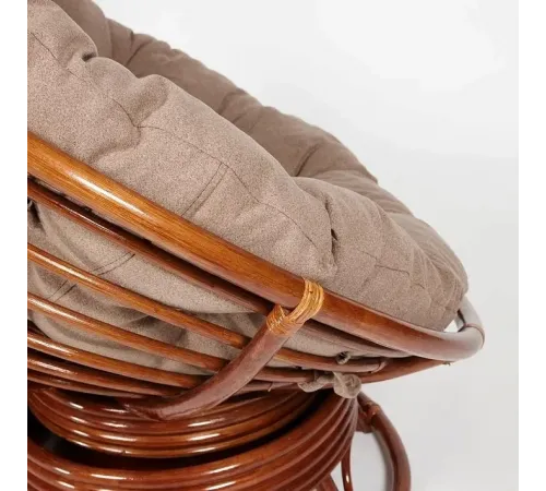 Кресло PAPASAN с подушкой, ткань экошерсть коричневый/рecan